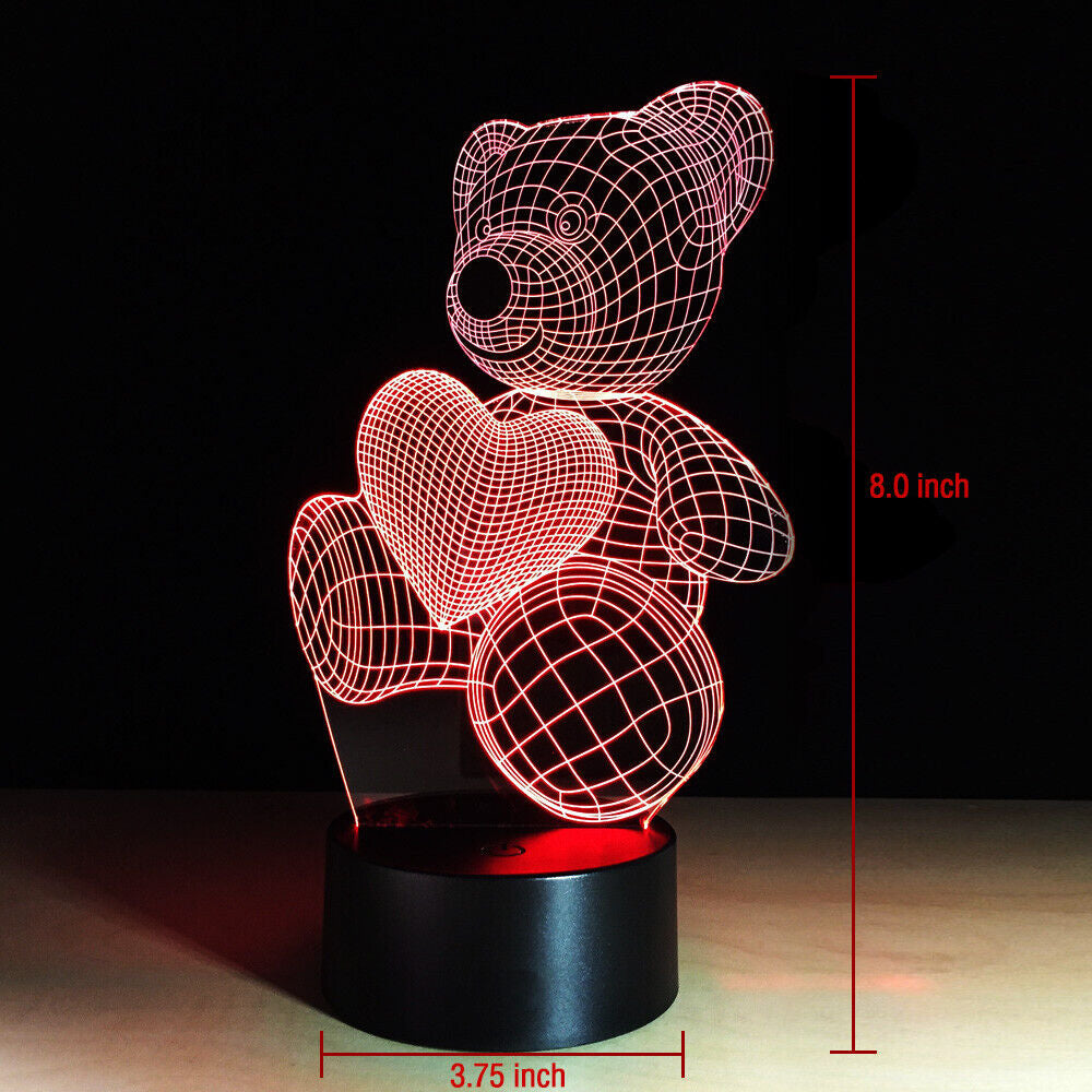 LED Light Gift for Girlfriend Wife Woman Mom on Birthday, Christmas - Teddy Bear