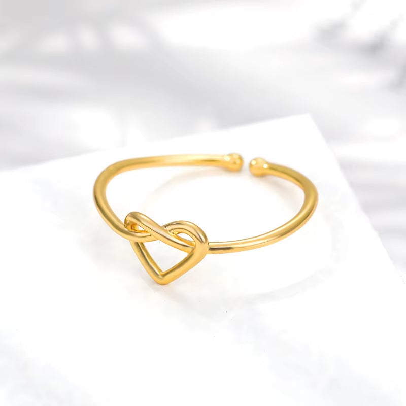 Stainless Steel Rings for Women Gold Color Couple Heart Ring 2023 Trend New in Wedding Aesthetic Luxury Jewelry Anillos Mujer